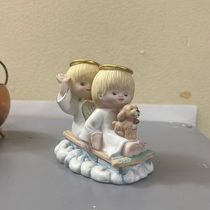 Angel porcelain figurine vtg sled heavenly friend like you anthropomorphic dog